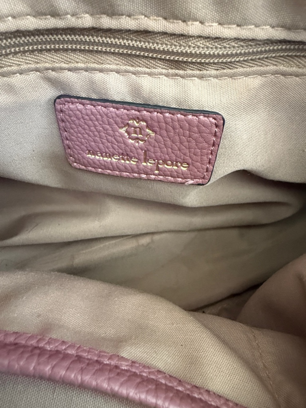 Nanette Lepore Mauve Pink Pebbled Leather Satchel - Picture 4 of 7